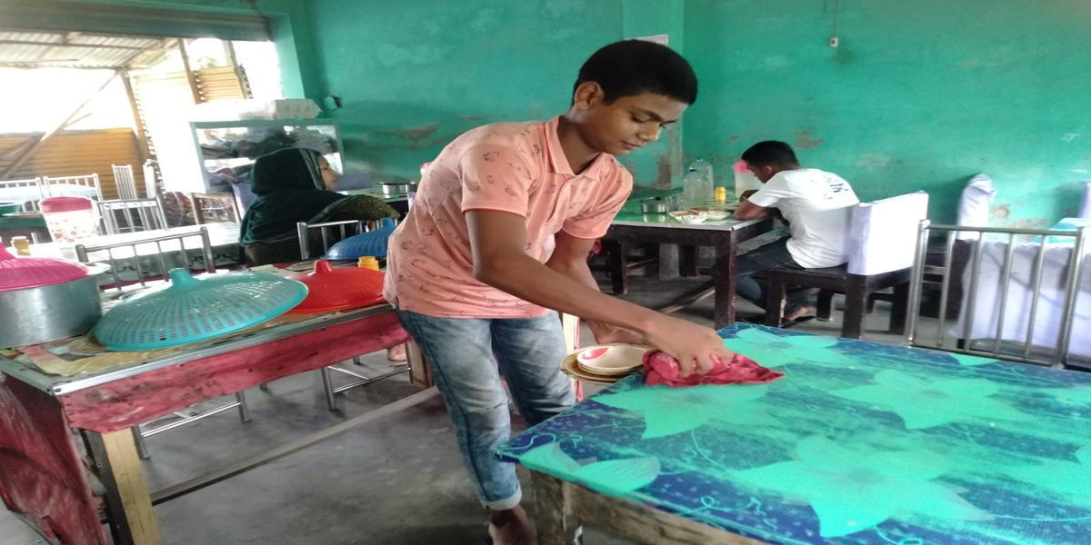 Fifteen years old Md. Tamim Hossain was previously involved with hazardous work.